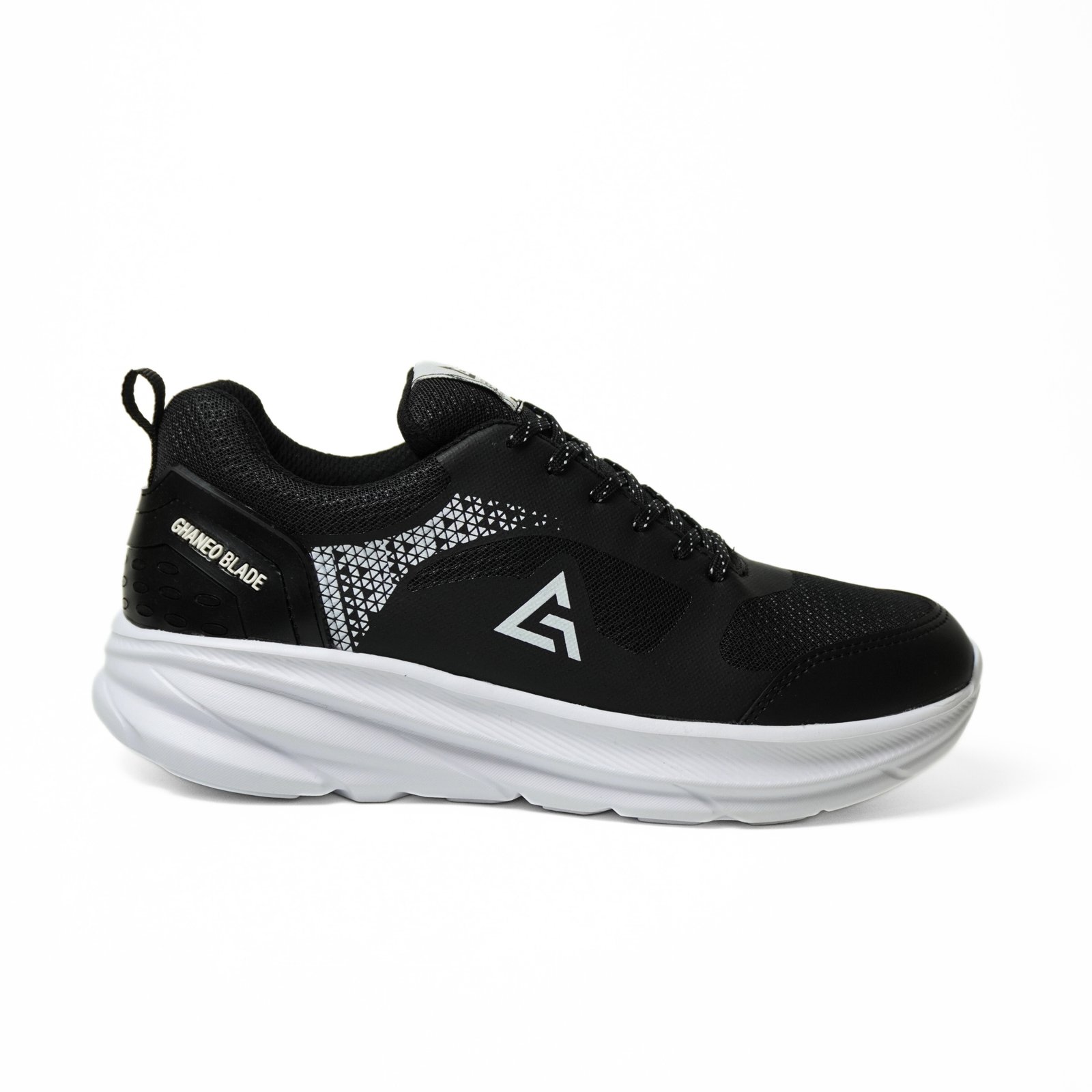 Sepatu Running Ghaneo Blade Hitam Abu - Hitam Putih