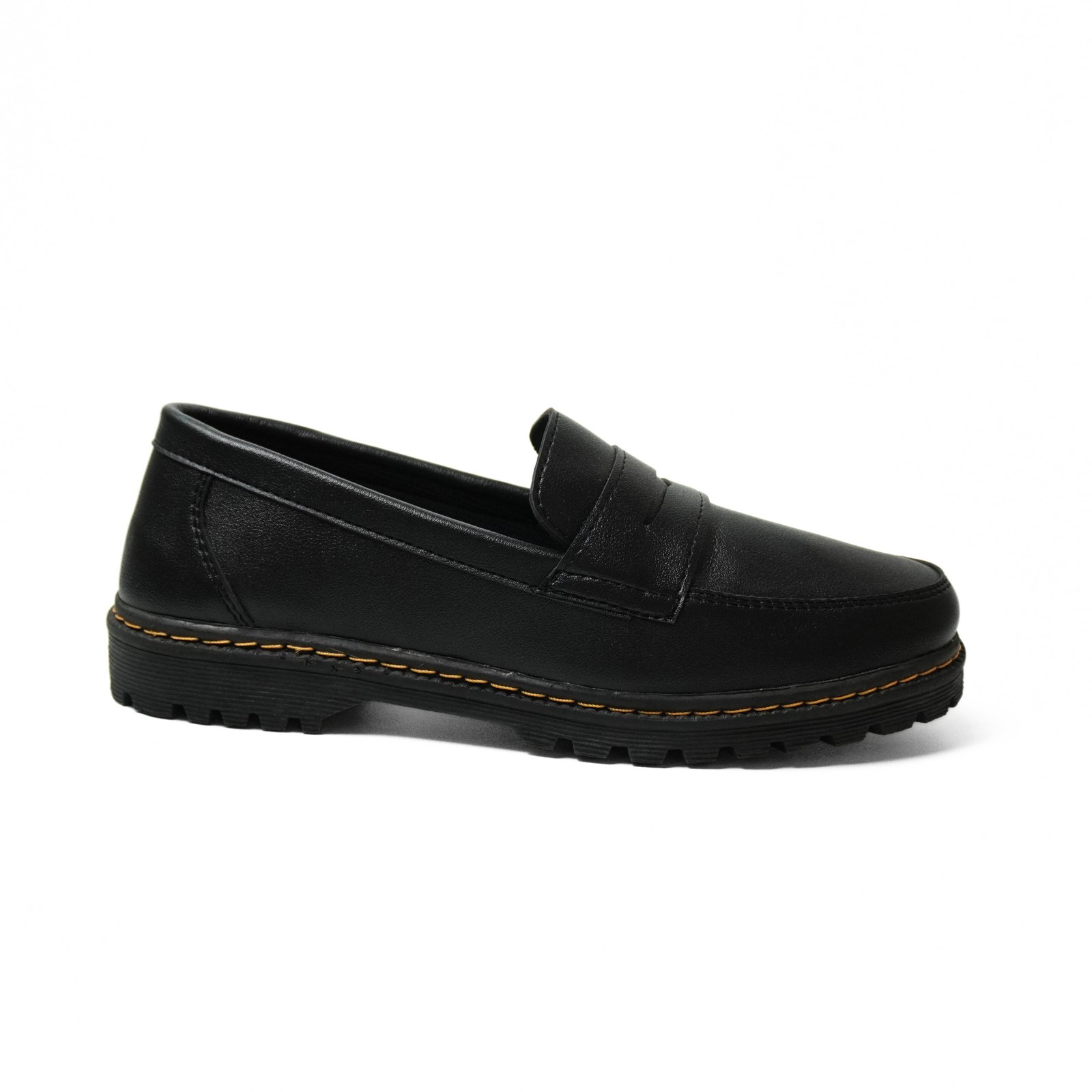 Sepatu Loafers Pria Formal Hitam LM-02 Polos