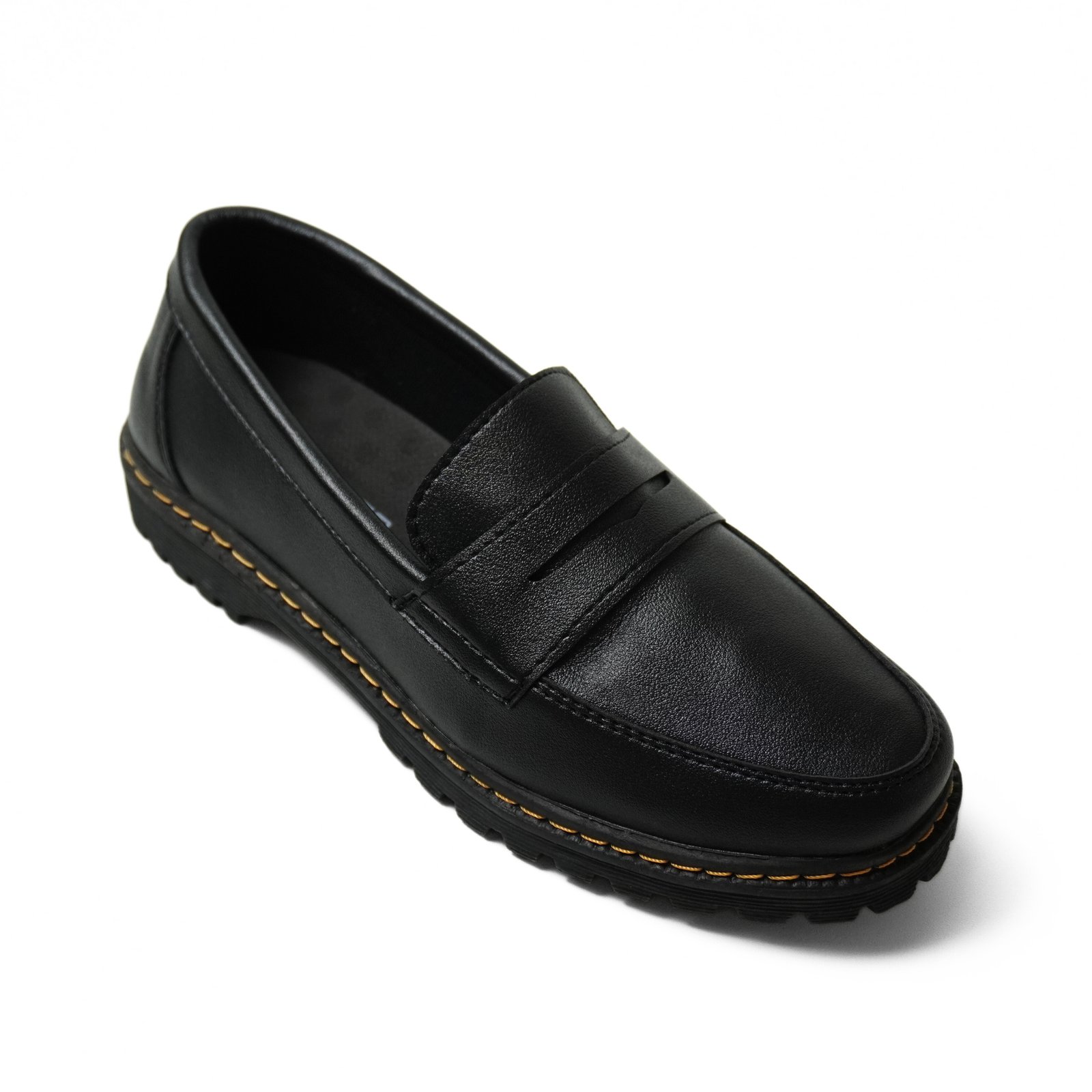 Sepatu Loafers Pria Formal Hitam LM-02 Polos - Hitam