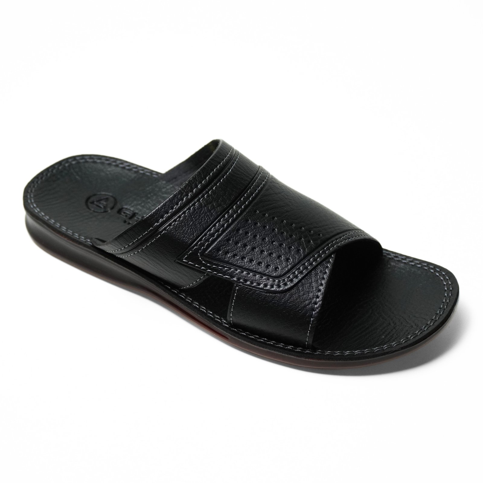 Sandal Pria Kulit SB-17 Selop - Hitam