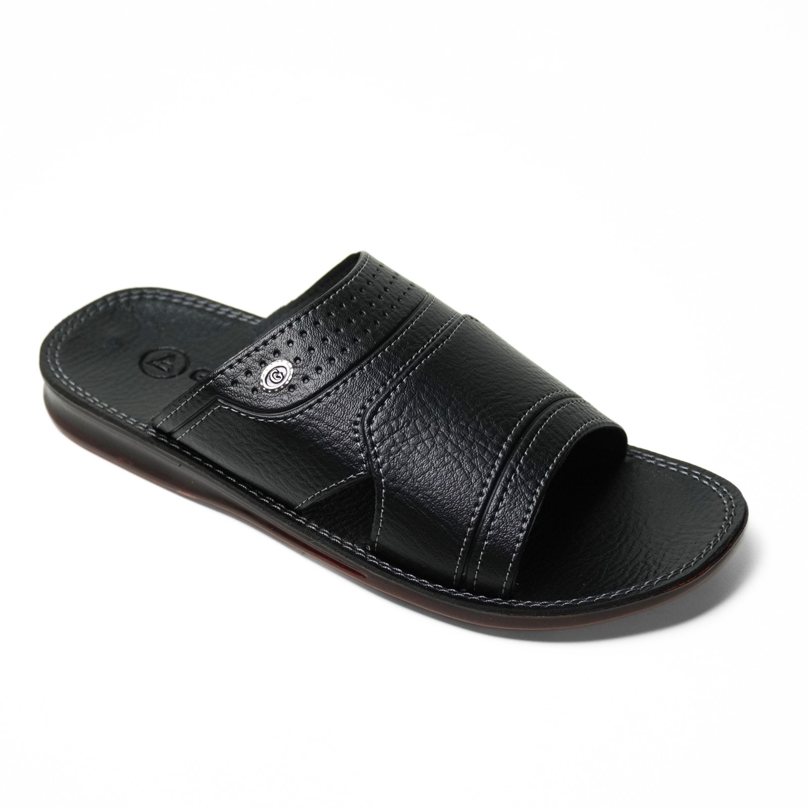 Sandal Pria Kulit SF-35 Selop - Hitam