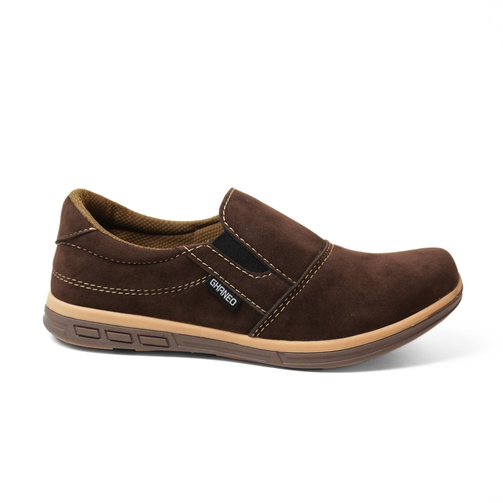 Sepatu Slip On Kulit Suede G-22 Casual - Coklat