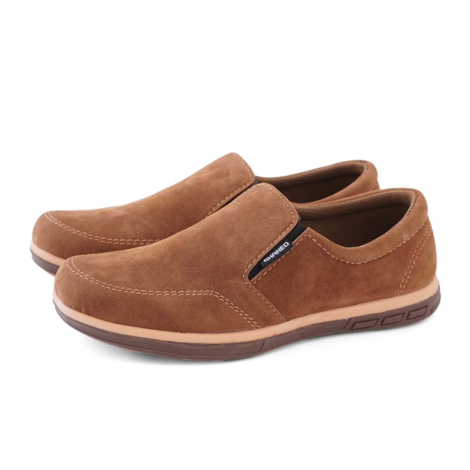 Sepatu Slip On Kulit Suede Casual G-87 Tan