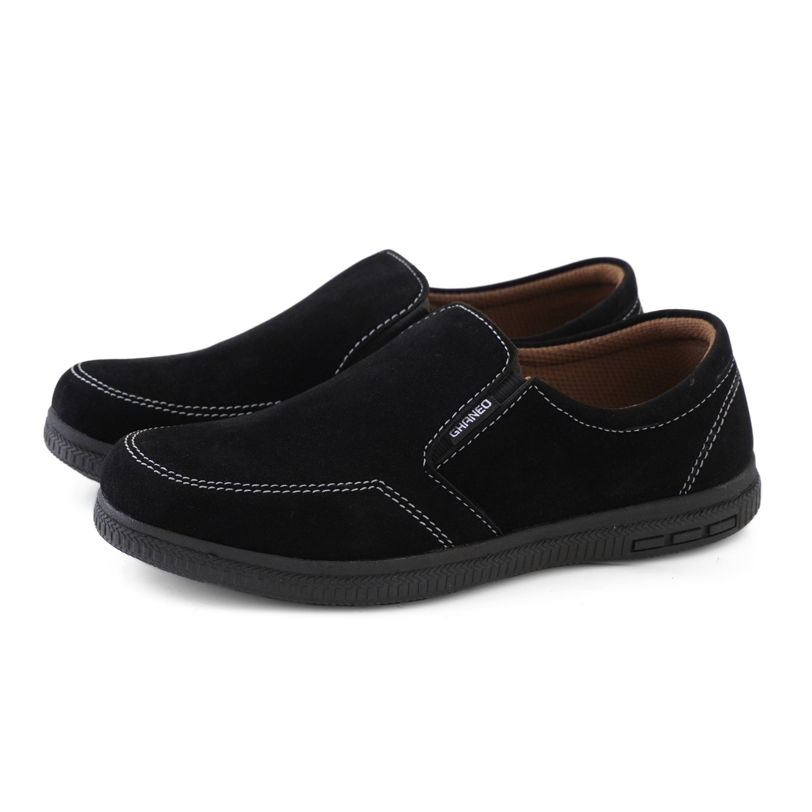 Sepatu Slip On Kulit Suede Casual G-87 Tan