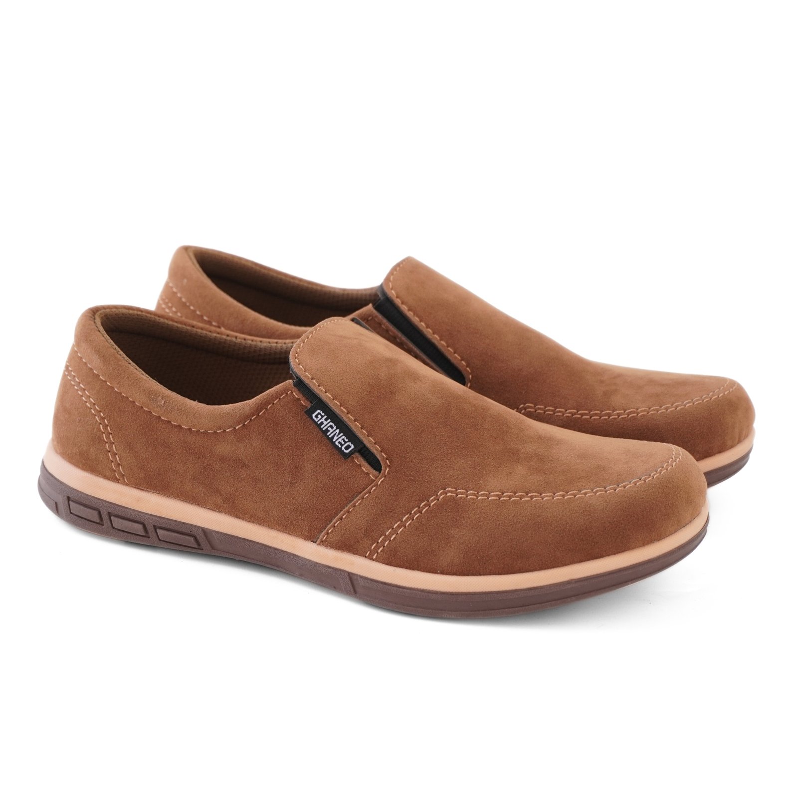 Sepatu Slip On Kulit Suede Casual G-87 Tan