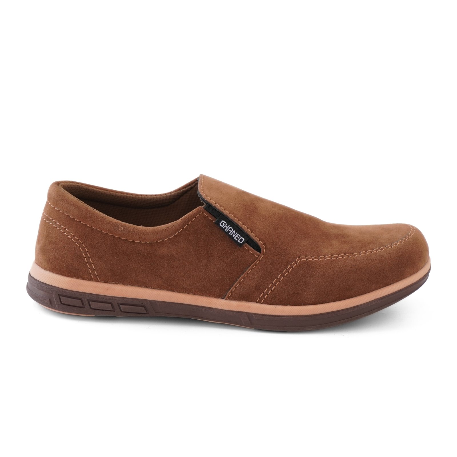 Sepatu Slip On Kulit Suede Casual G-87 Tan - Tan