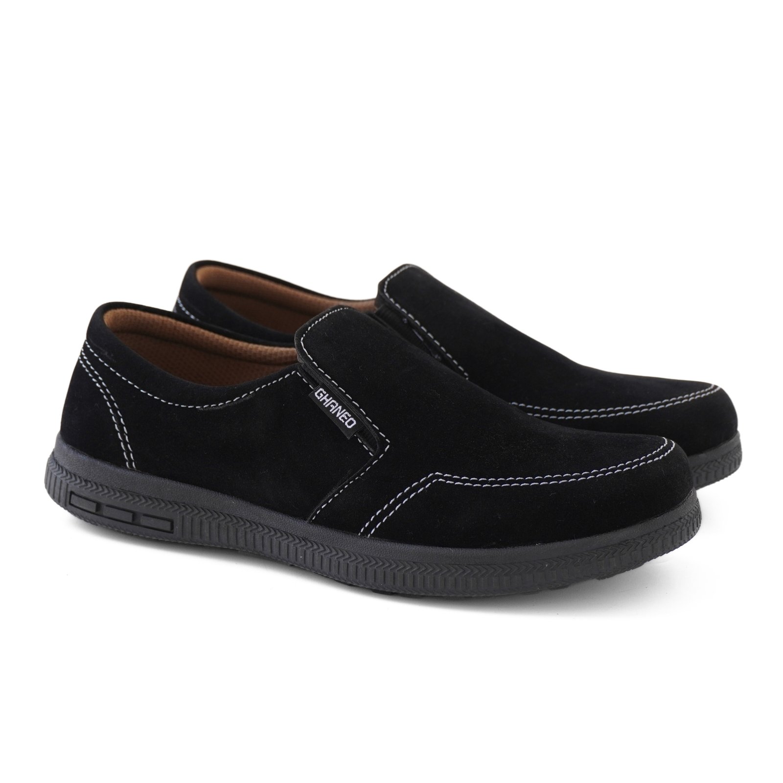 Sepatu Slip On Casual Kulit G-87 Full Black